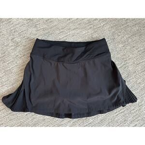 Lululemon Play Off The Pleats Skirt Size 8 Womens Black‎ Lined Golf Tennis